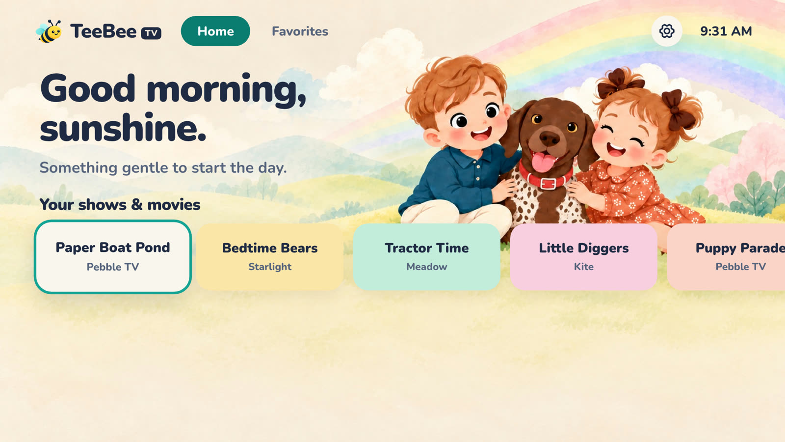 TeeBee's rainbow theme